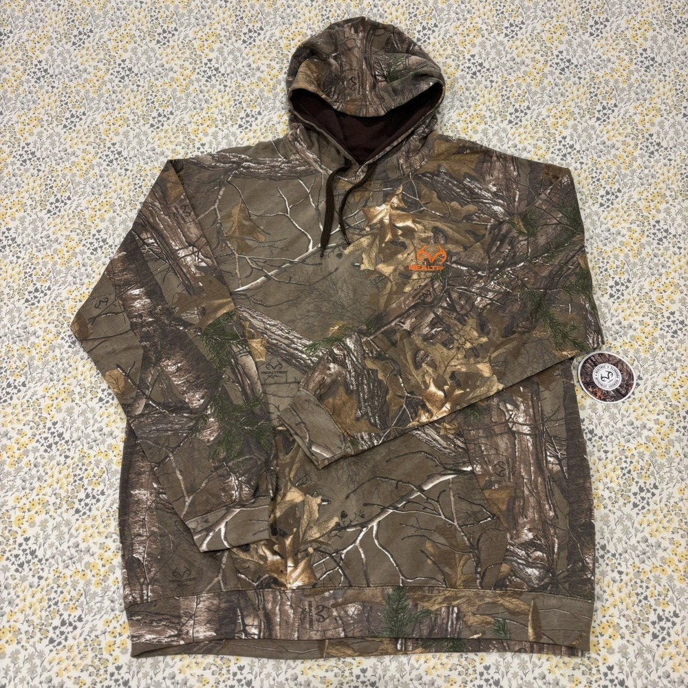 RealTree Xtra Camo Men's 2XL Performance Logo Hoodie Pullover Sweatshirt Hoodie